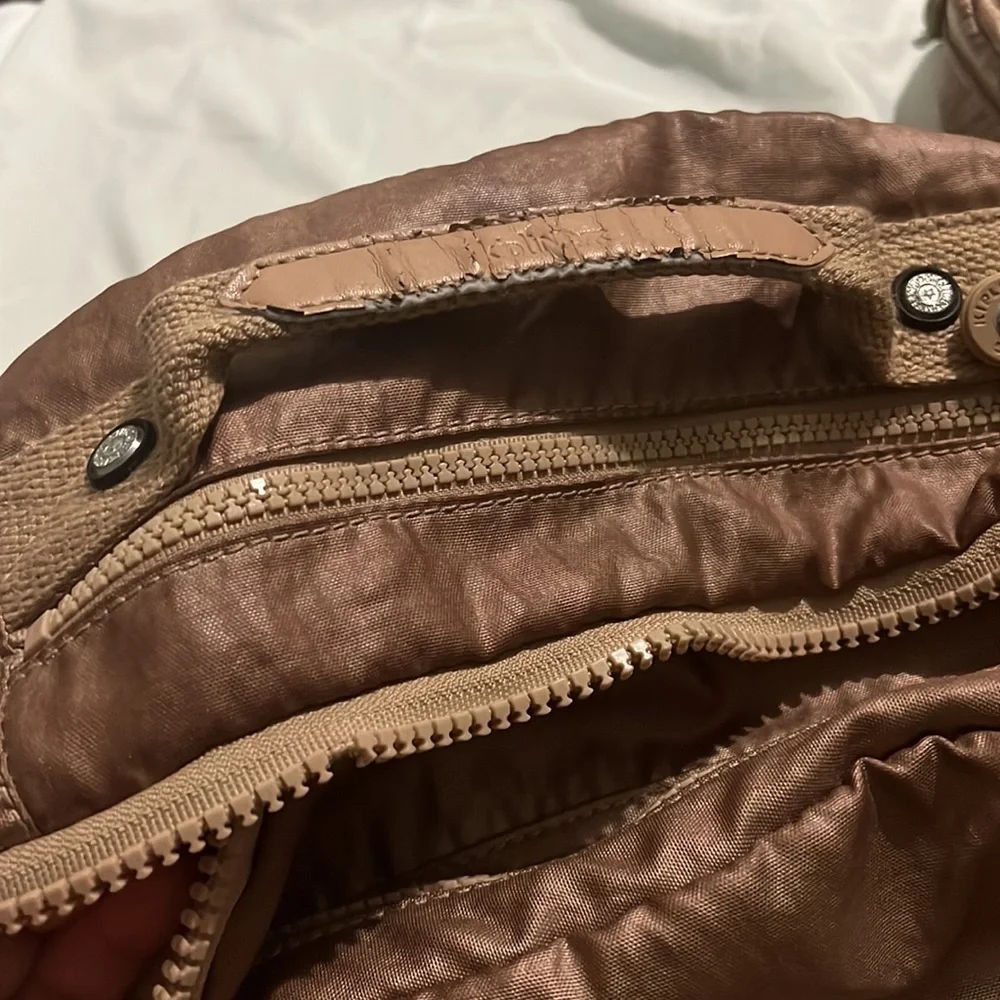 Kipling Gold Backpack + Pencil Bag